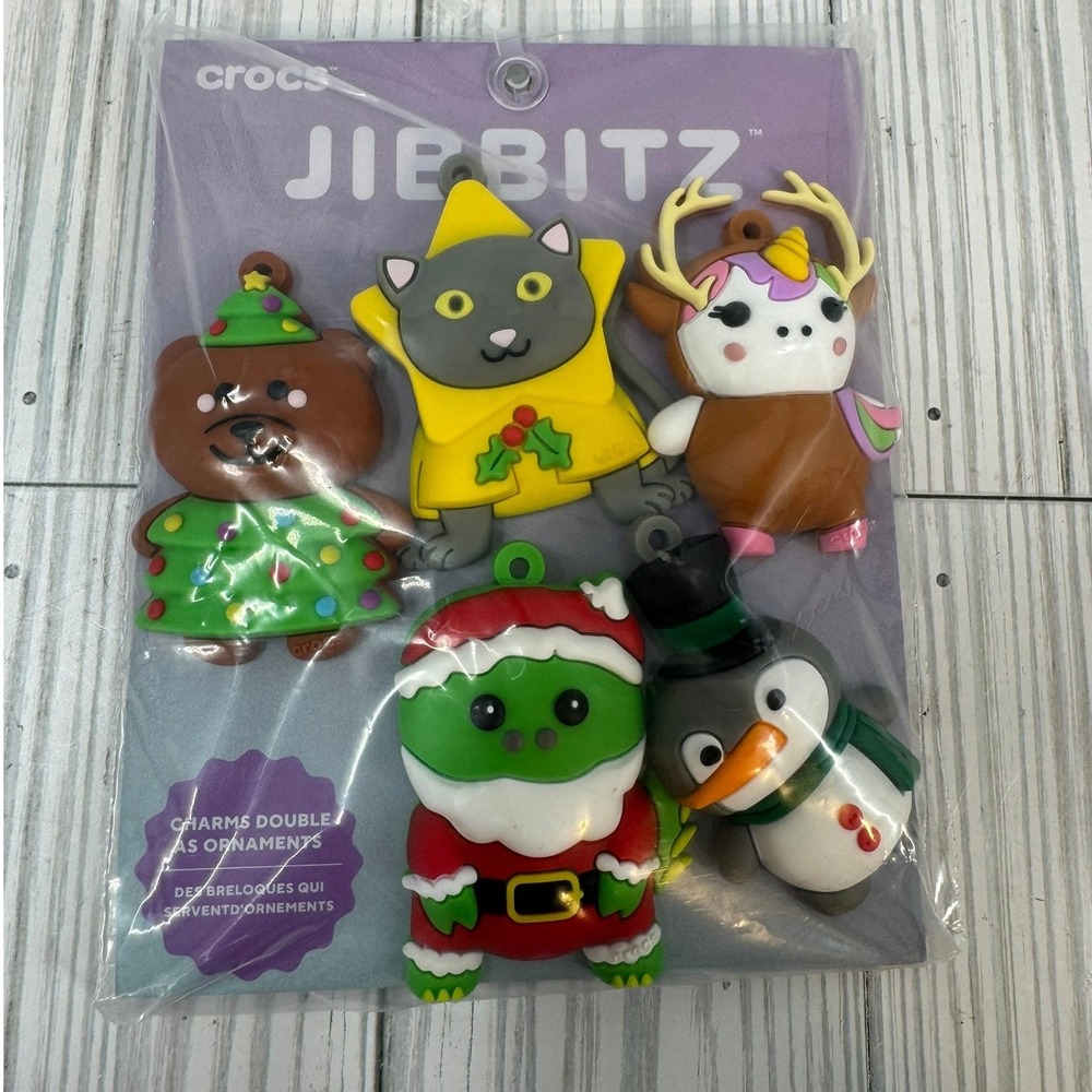 NEW Crocs Jibbitz Animal Ornaments 5 Pack Christmas Holiday Shoe Charms‎